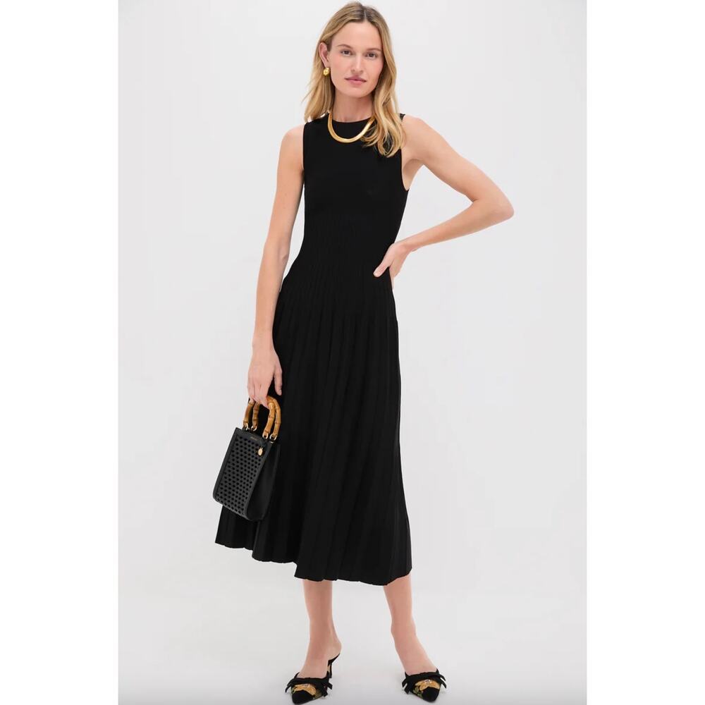 STAUD Black Elyse Dress Sz M - Picture 2 of 6